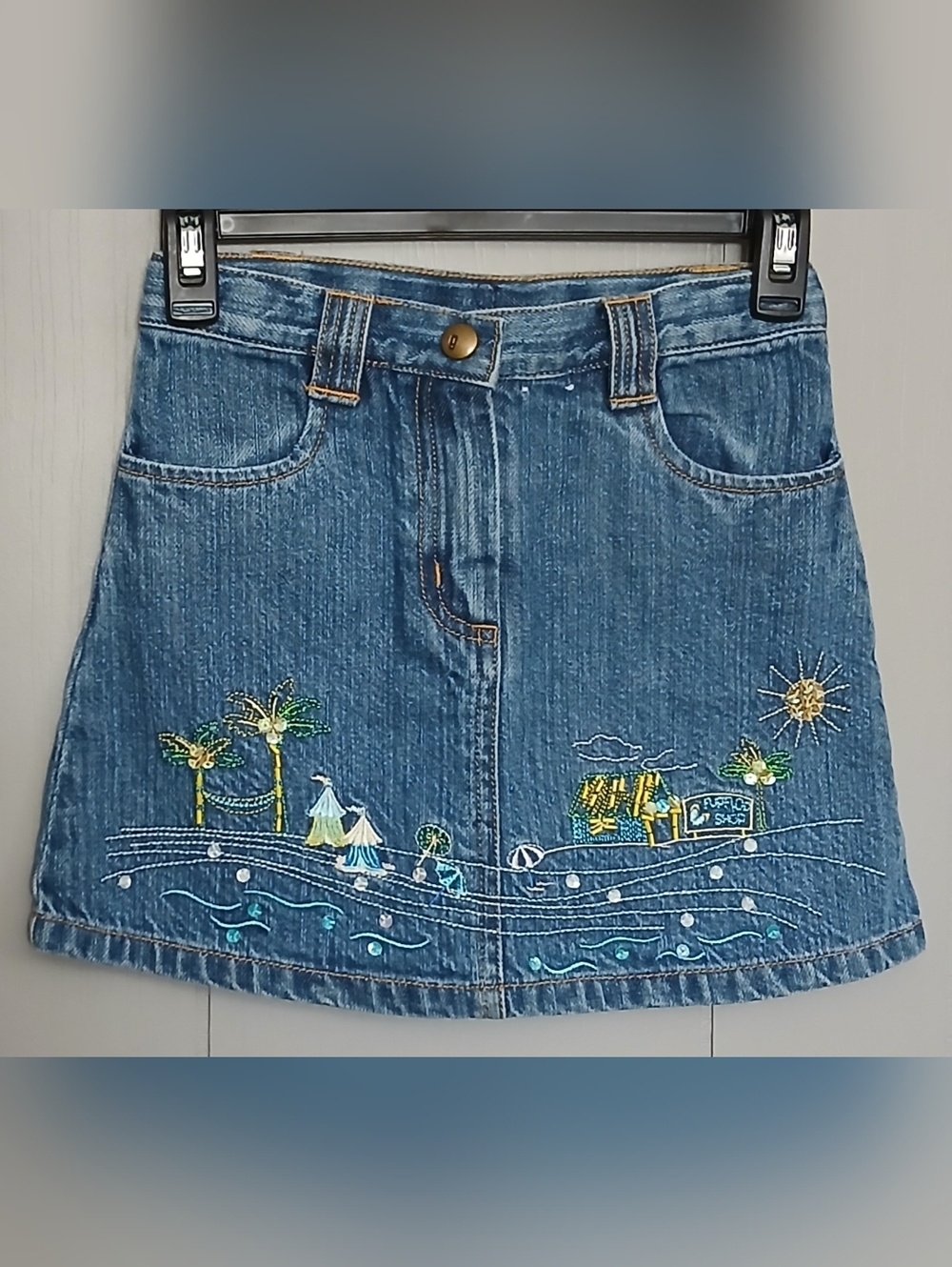 Gymboree Pool Party Girls Size 4 Jean Skirt
